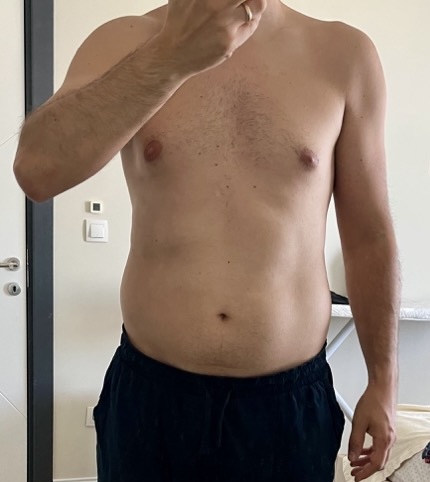 Progress photo 2 · July 2026 · ~4 kg down from day one
